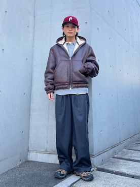 「アイテム（その他アウター）」を使った、わたしょさん（メンズ・166cm）の冬コーディネート