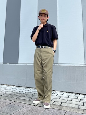 「Carhartt WIP（カーハートダブリューアイピー）のCARHARTT WIP / カーハート ダブリューアイピー S/S CHASE PIQUE POLOSHIRTS I023807（Tシャツ/カットソー）」を使った、わたしょさん（メンズ・166cm・20代）の夏コーディネート