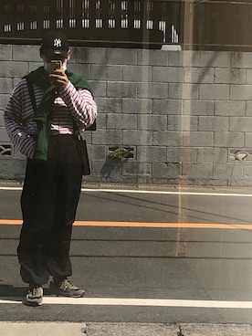 「BEAMS BOY（ビームスボーイ）のアイテム（サロペット/オーバーオール）」を使った、蜂蜜レモンさん（メンズ・170cm）の春コーディネート