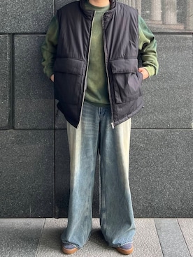 「アイテム（ダウンベスト）」を使った、sop_tsubasaさん（メンズ・167cm）の秋コーディネート