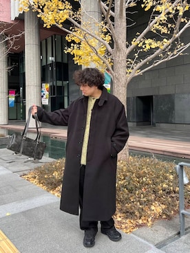 「SENSE OF PLACE by URBAN RESEARCH（センスオブプレイスバイアーバンリサーチ）のFLスクエアボストンバッグ（ボストンバッグ）」を使った、sop_tsubasaさん（メンズ・167cm）の冬コーディネート