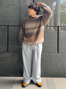 「グラデーションニット」｜sop_tsubasaさん（メンズ・167cm）の秋コーディネート