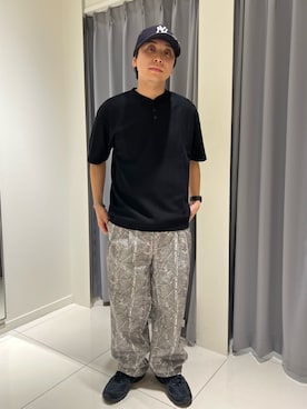「SENSE OF PLACE by URBAN RESEARCH(センスオブプレイスバイアーバンリサーチ)のツリーカモイージーストレートパンツ(その他パンツ、グレー系)」を使った、sop_tsubasaさん(メンズ・167cm)の夏コーディネート