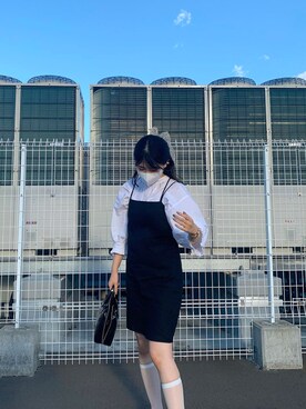 H M コットンボディコンワンピース ブラックを使った人気ファッションコーディネート Wear