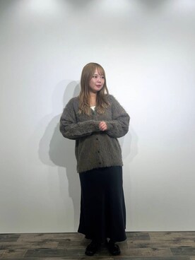 「SENSE OF PLACE by URBAN RESEARCH（センスオブプレイスバイアーバンリサーチ）の『柴田ひかりさん着用』ギャザースクエアローファー（ローファー、ブラック系）」を使った、みゆさん（レディース・159cm）の秋コーディネート