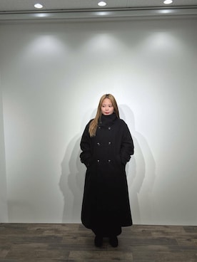 「SENSE OF PLACE by URBAN RESEARCH（センスオブプレイスバイアーバンリサーチ）の『一部WEB限定カラー』『TALLサイズ/WEB限定』ストレッチサスツキハイウエストスカート（スカート、ブラック系）」を使った、みゆさん（レディース・159cm）の秋コーディネート