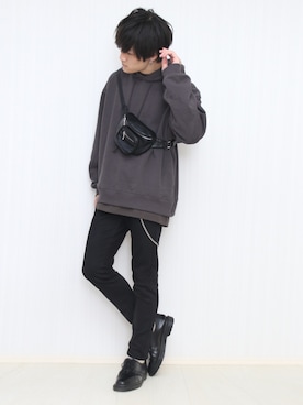 「アイテム（パーカー）」を使った、みやーきさん（メンズ・171cm・20代）の冬コーディネート