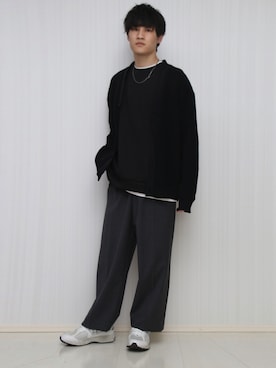 「GU（ジーユー）のアイテム（カーディガン/ボレロ、ブラック系）」を使った、Yukiさん（メンズ・171cm）の冬コーディネート