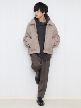 「WYM LIDNM（ウィム バイ リドム）の【WYM LIDNM】HEAVY WEIGHT WIDE PARKA（パーカー、グレー系）」を使った、Yukiさん（メンズ・171cm）の冬コーディネート