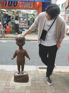 「アイテム（スリッポン）」を使った、ohwell55さん（メンズ・173cm）の夏コーディネート