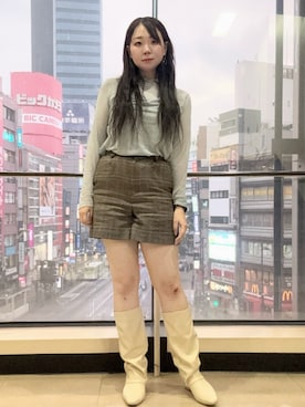 「シアートップス」｜あきさん（レディース・160cm・20代）の秋コーディネート