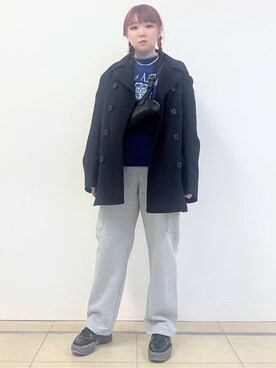 「DRESSTERIOR（ドレステリア）の◆コンフォータブル イージーカーゴパンツ（その他パンツ、グレー系）」を使った、あき／ドレステリア柏高島屋SC店さん（レディース・160cm）の冬コーディネート