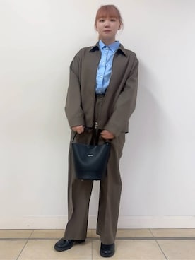 「DRESSTERIOR（ドレステリア）の【ウォッシャブル】ウールハリントン ジャケット（ブルゾン、ブラウン系）」を使った、あき／ドレステリア柏高島屋SC店さん（レディース・160cm）の冬コーディネート