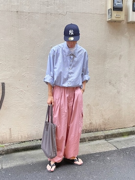 「NEW ERA（ニューエラ）のNEW ERA/ニューエラ キャップ LP 59FIFTY MLBオンフィールド ニューヨーク・ヤンキース 11449295（キャップ）」を使った、kooodaiさん（メンズ・170cm）の夏コーディネート