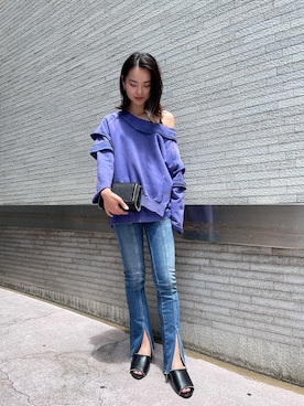 「DIESEL」｜「アイテム（スウェット）」を使った、唯さん（レディース・160cm）の夏コーディネート