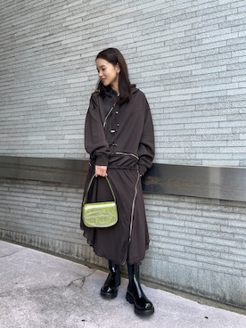 「DIESEL」｜「アイテム（ワンピース/ドレス）」を使った、唯さん（レディース・160cm）の冬コーディネート
