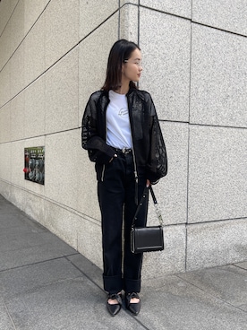 「DIESEL」｜「アイテム（ブルゾン）」を使った、唯さん（レディース・160cm）の夏コーディネート