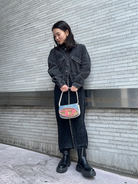 「DIESEL」｜「アイテム（ワンピース/ドレス）」を使った、唯さん（レディース・160cm）の冬コーディネート