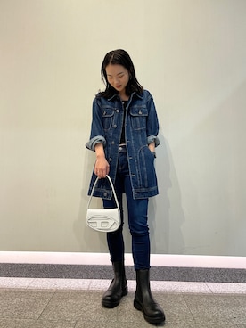 「DIESEL」｜「アイテム（ワンピース/ドレス）」を使った、唯さん（レディース・160cm）の冬コーディネート