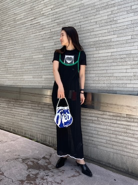 「DIESEL」｜「アイテム（ワンピース/ドレス）」を使った、唯さん（レディース・160cm）の春コーディネート