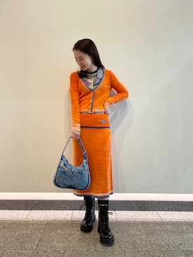 「DIESEL」｜「アイテム（ワンピース/ドレス）」を使った、唯さん（レディース・160cm）の秋コーディネート