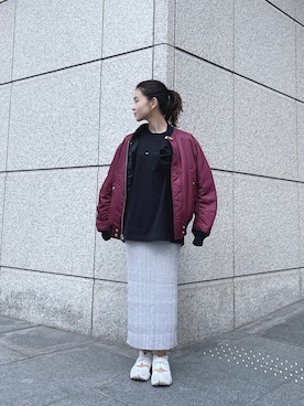 「DIESEL」｜「アイテム（ブルゾン）」を使った、唯さん（レディース・160cm）の秋コーディネート