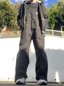 「アクティブ」｜「アイテム（サロペット/オーバーオール）」を使った、mさん（メンズ・175cm）の冬コーディネート