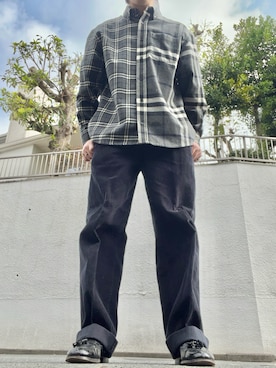 「Eddie Bauer（エディーバウアー）のアイテム（スラックス）」を使った、mさん（メンズ・175cm）の春コーディネート