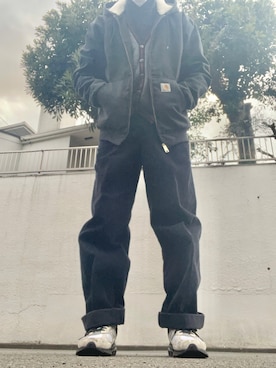 「Eddie Bauer（エディーバウアー）のアイテム（スラックス）」を使った、mさん（メンズ・175cm）の冬コーディネート