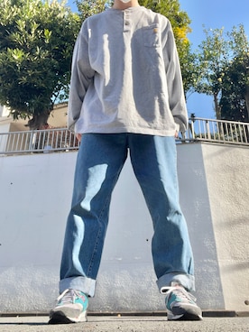 「Guess（ゲス）のアイテム（パンツ）」を使った、mさん（メンズ・175cm）の冬コーディネート