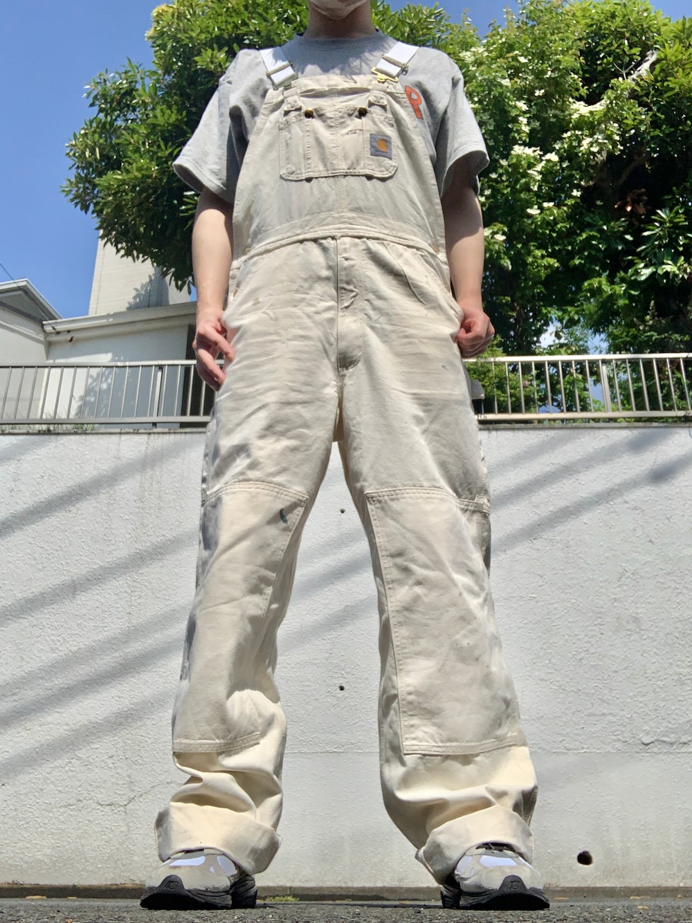 カーハット　オーバーオール　ホワイト　白 Carharttのサロペット/オーバーオール（ホワイト系）を使った