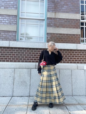 「AZUL by moussy（アズールバイマウジー）のアイテム」を使った、_n__t__c_さん（レディース・157cm）の秋コーディネート