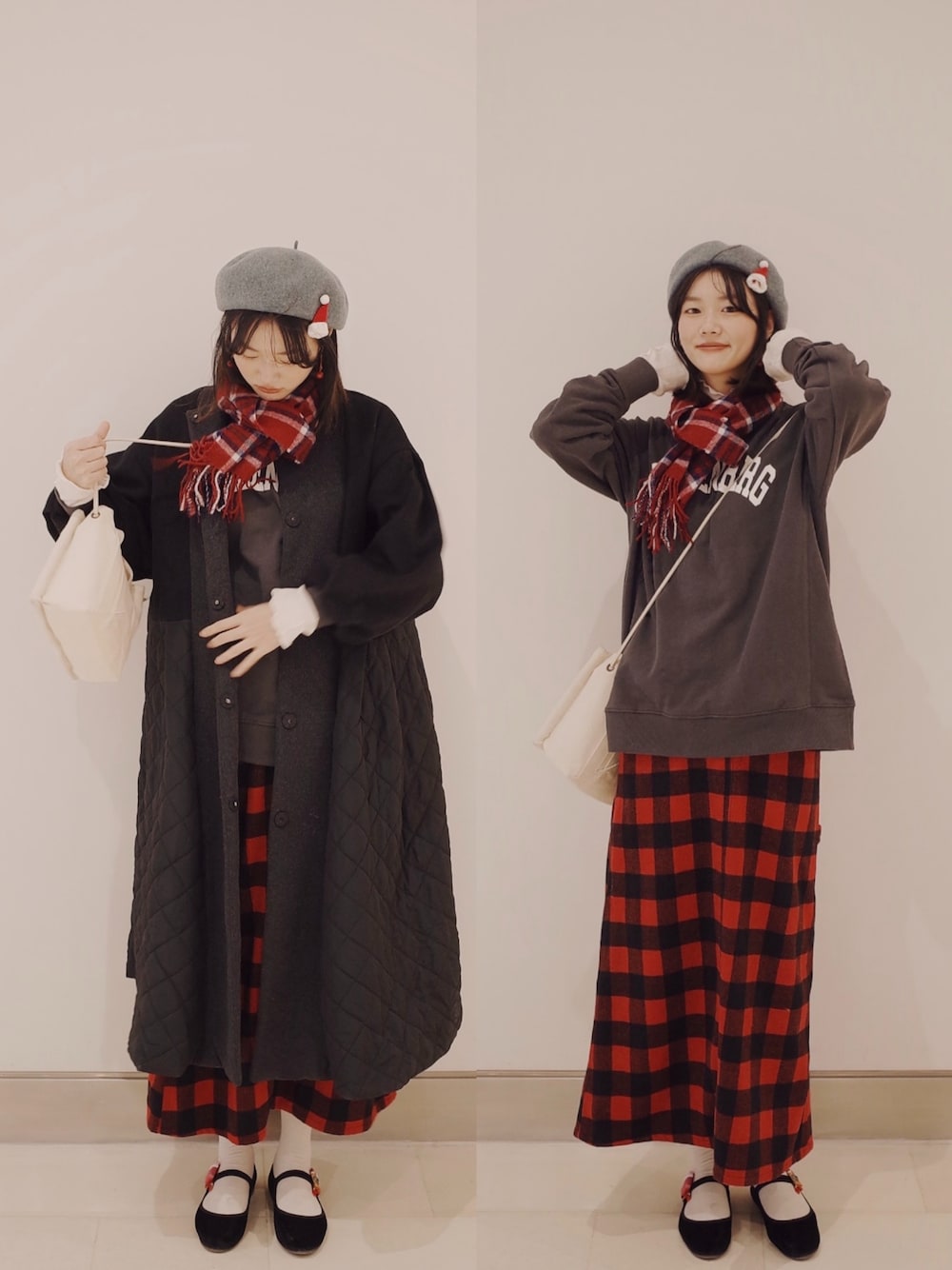 CAROLINA GLASER / 配色 キルティングコートを使った人気ファッション 