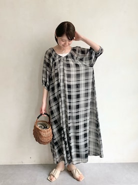 「シアーワンピース」｜「アイテム（その他）」を使った、mari_lemageさん（レディース・160cm）の春コーディネート