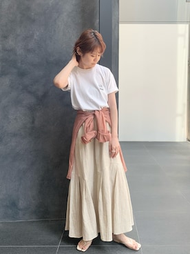 「シャツアレンジ」｜「アイテム（その他）」を使った、mari_lemageさん（レディース・160cm）の夏コーディネート