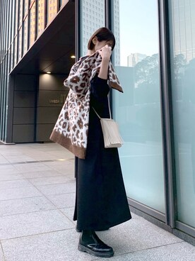 「モヘアカーディガン」｜「アイテム（ワンピース/ドレス）」を使った、mari_lemageさん（レディース・160cm）の秋コーディネート