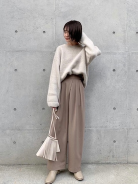 CAPRICIEUX LE&#39;MAGE - 【値下げ】ヤクラクーンカシミヤ畦プルオーバーニット CAPRICIEUX LE'MAGE（カプリシューレマージュ）の「ヤクラクーン