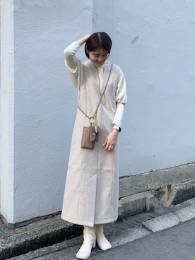 「メルトン」｜「アイテム（その他）」を使った、mari_lemageさん（レディース・160cm）の冬コーディネート