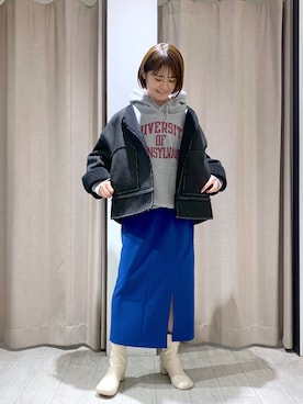 「ハイウエストスカート」｜「アイテム（その他）」を使った、mari_lemageさん（レディース・160cm）の冬コーディネート