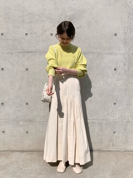 「イエローコーデ」｜「アイテム（その他）」を使った、mari_lemageさん（レディース・160cm）の冬コーディネート