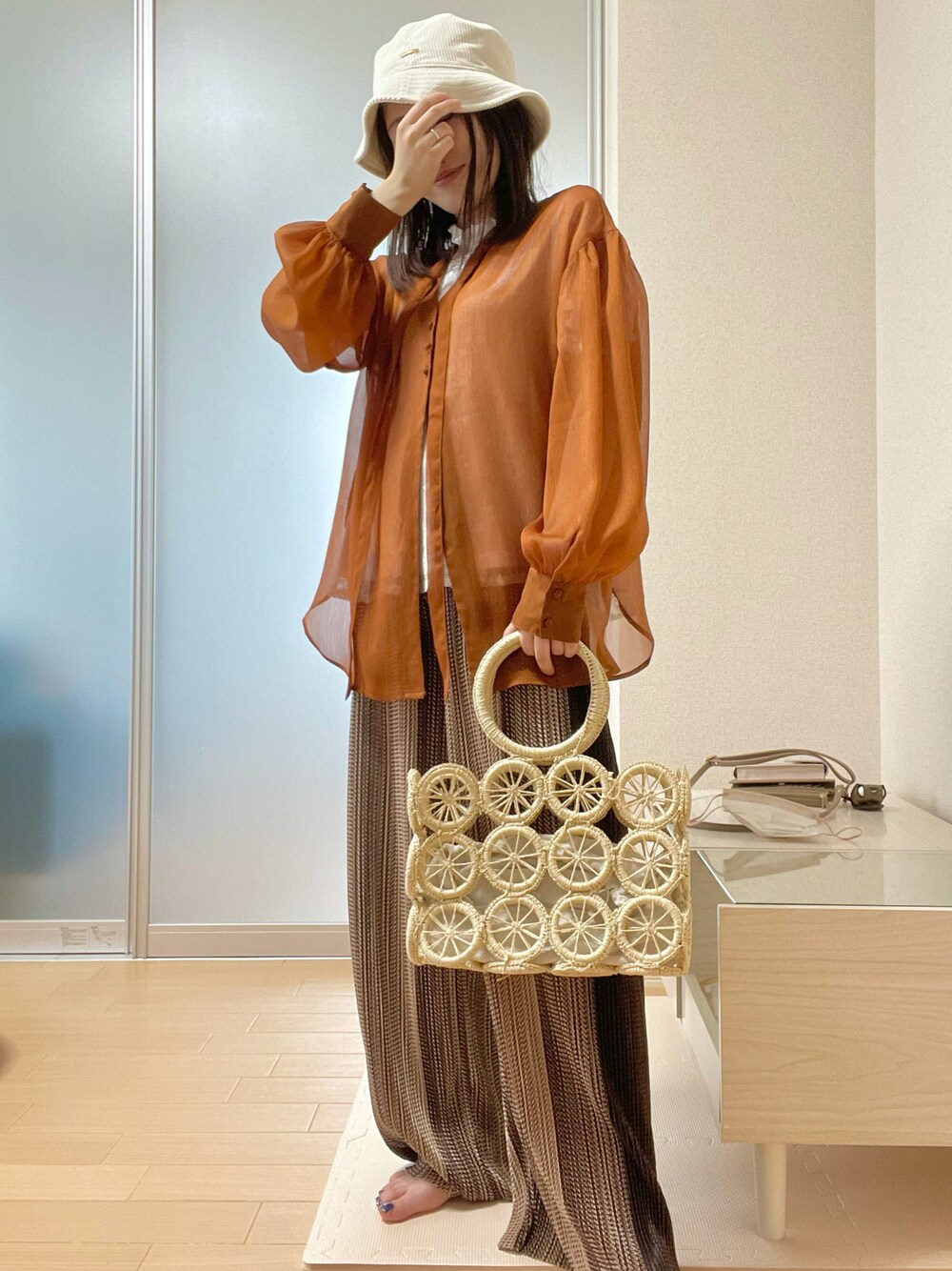 GRL（グレイル）の「花柄チュールトップス×バックリボン