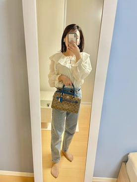 「ブラウスコーデ」｜「アイテム（バレエシューズ）」を使った、kananさん（レディース・152cm）の夏コーディネート