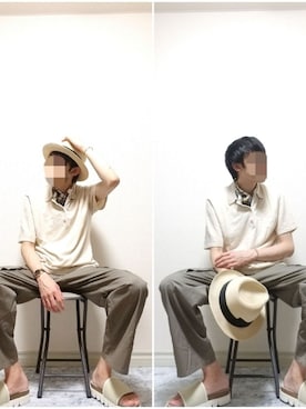 「417 EDIFICE（フォーワンセブンエディフィス）のアイテム（カーゴパンツ）」を使った、bouさん（メンズ・176cm）の夏コーディネート