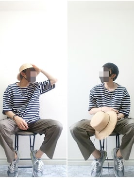 「417 EDIFICE（フォーワンセブンエディフィス）のアイテム（カーゴパンツ）」を使った、bouさん（メンズ・176cm）の夏コーディネート