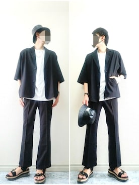 「UNITED TOKYO（ユナイテッドトウキョウ）のエアマルチソールサンダル（サンダル）」を使った、bouさん（メンズ・176cm）の夏コーディネート