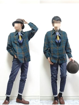 「UNION STATION（ユニオンステーション）のアイテム」を使った、bouさん（メンズ・176cm）の秋コーディネート