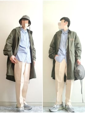 「OAMC（オーエーエムシー）のアイテム（帽子）」を使った、bouさん（メンズ・176cm）の秋コーディネート