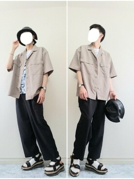 「UNITED TOKYO（ユナイテッドトウキョウ）のエアマルチソールサンダル（サンダル）」を使った、bouさん（メンズ・176cm）の夏コーディネート