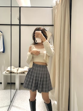 「PULL&BEAR（プルアンドベア）のアイテム（ブーツ）」を使った、katipさん（レディース・154cm）の春コーディネート