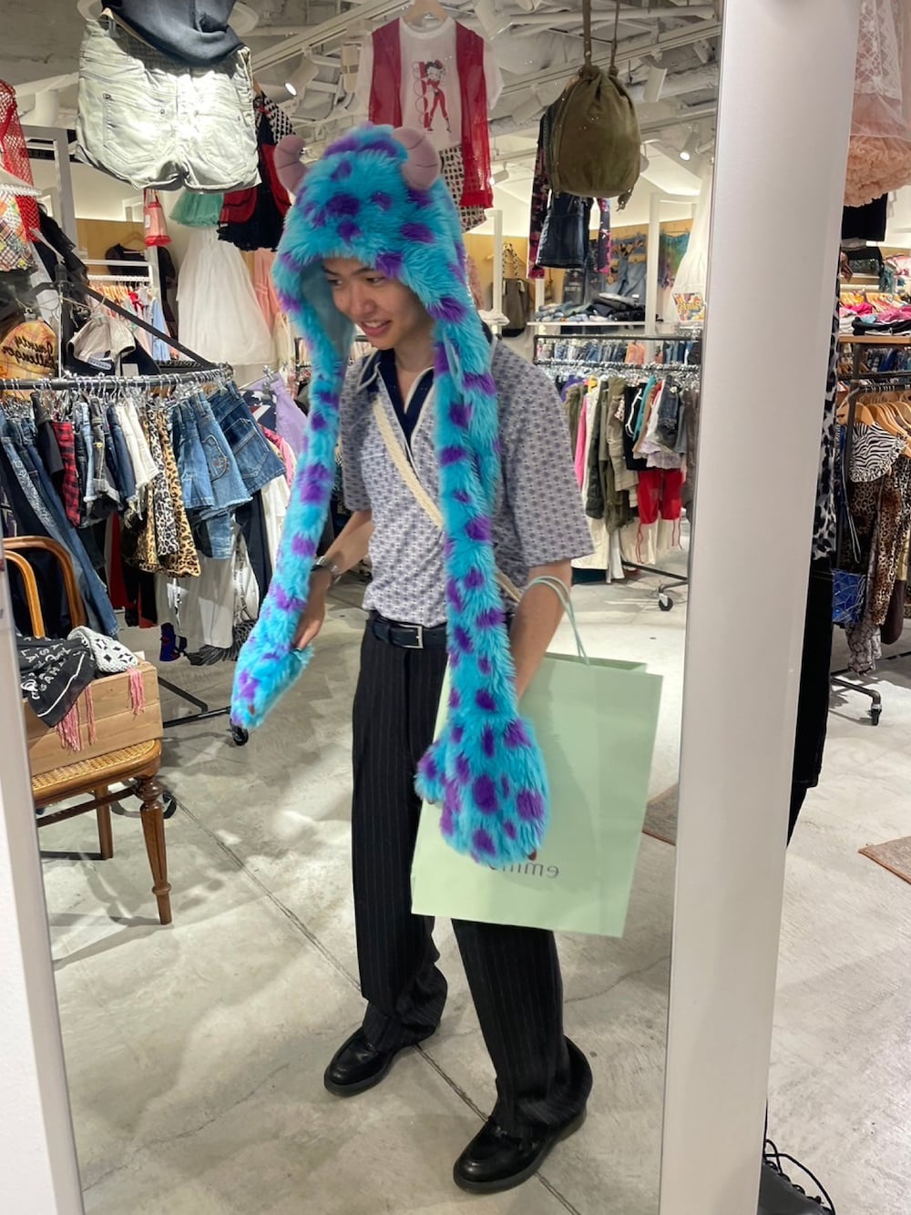 「sullyのアイテム（ウィッグ、ブルー系）」を使った、おのさん（メンズ・165cm）の夏コーディネートの1枚目の写真